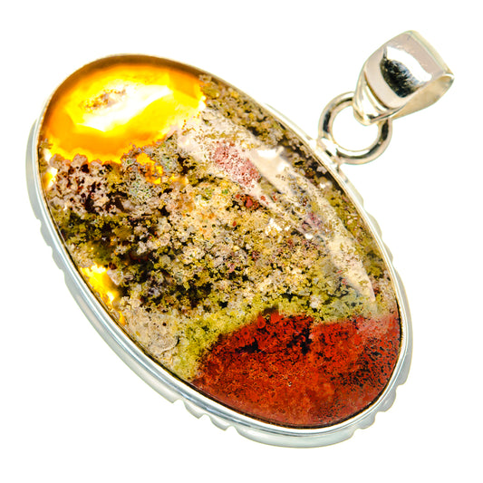 Indonesian Plume Agate Pendants handcrafted by Ana Silver Co - PD21943