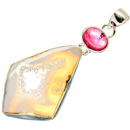 White Geode Slice Pendants handcrafted by Ana Silver Co - PD21956