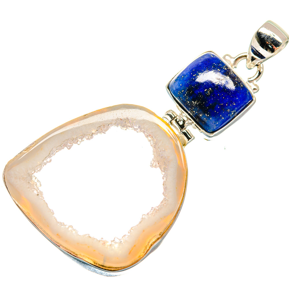 White Geode Slice Pendants handcrafted by Ana Silver Co - PD21966