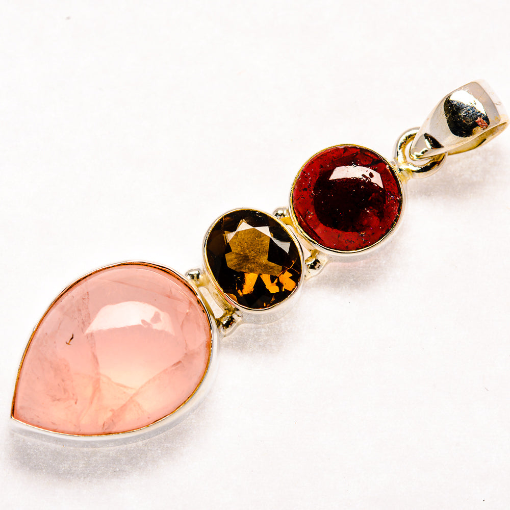 Rose Quartz Pendants handcrafted by Ana Silver Co - PD21972 - Photo 2