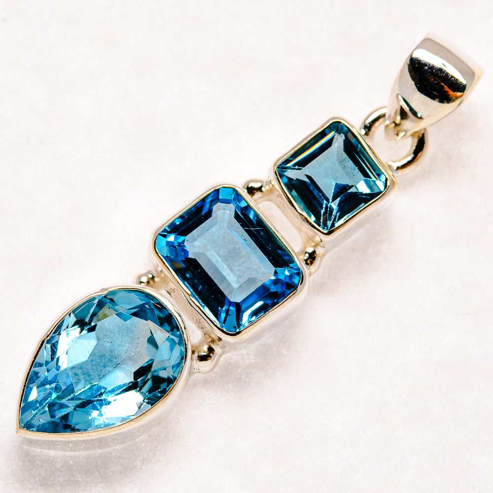 Blue Topaz Pendants handcrafted by Ana Silver Co - PD21982