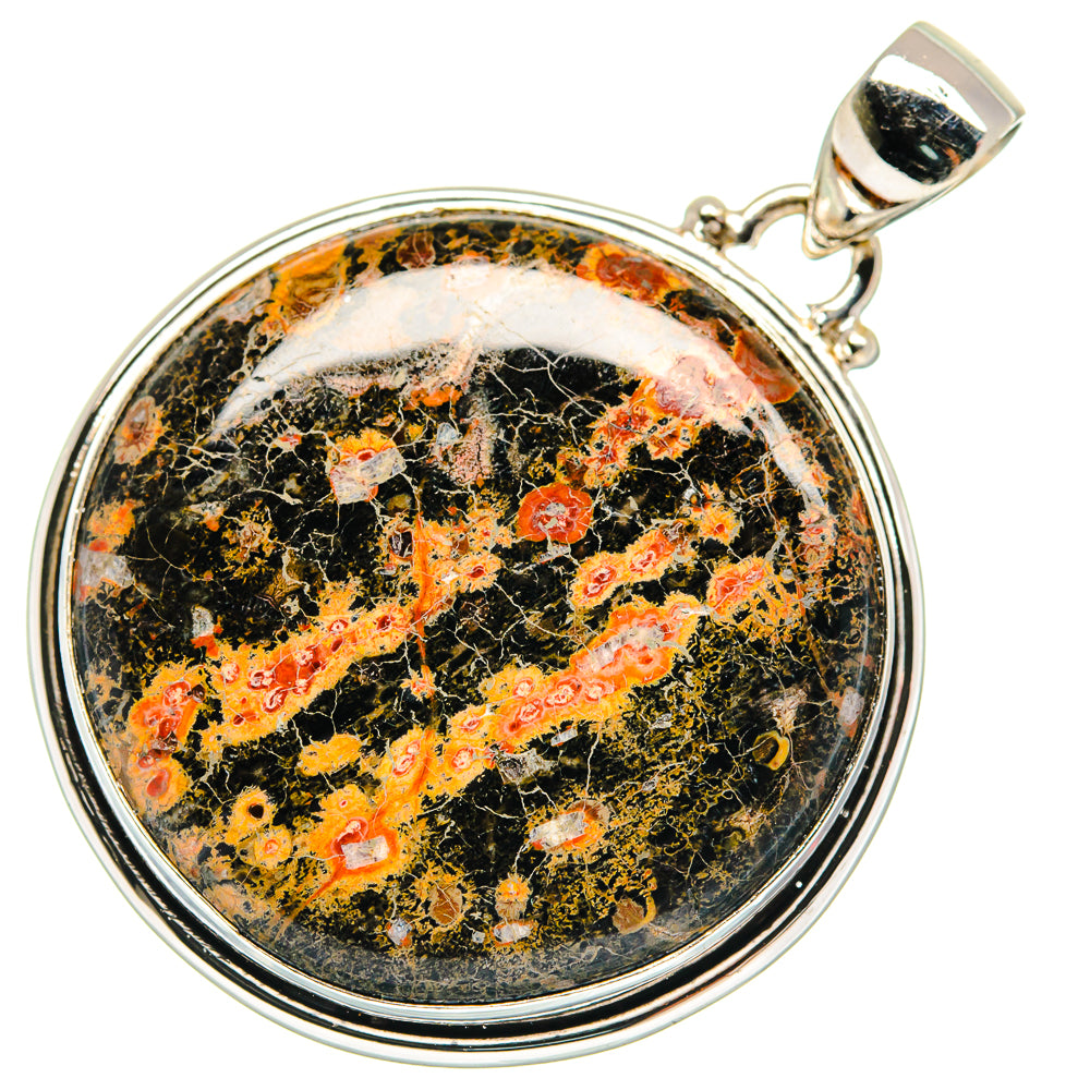 Poppy Jasper pendant in oval sterling silver bezel, multicolor speckled stone
