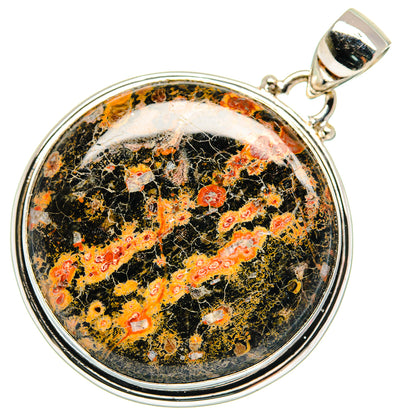Poppy Jasper pendant in oval sterling silver bezel, multicolor speckled stone