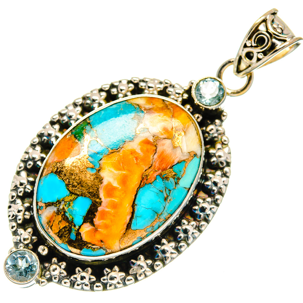 Spiny Oyster Turquoise Pendants handcrafted by Ana Silver Co - PD22028