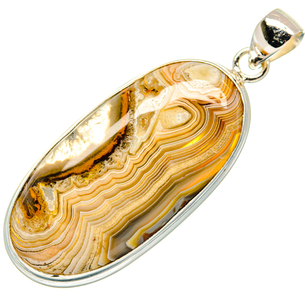 Laguna Lace Agate Pendants handcrafted by Ana Silver Co - PD22043 - Photo 2
