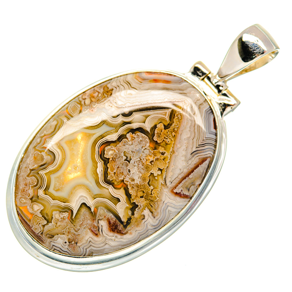 Laguna Lace Agate Pendants handcrafted by Ana Silver Co - PD22052