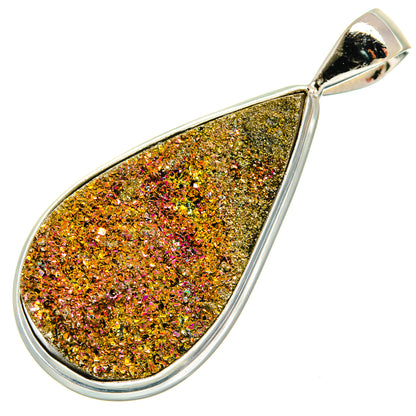 Spectro Pyrite Druzy Pendants handcrafted by Ana Silver Co - PD22059 - Photo 2