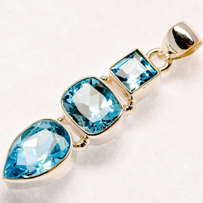 Blue Topaz Pendants handcrafted by Ana Silver Co - PD22089