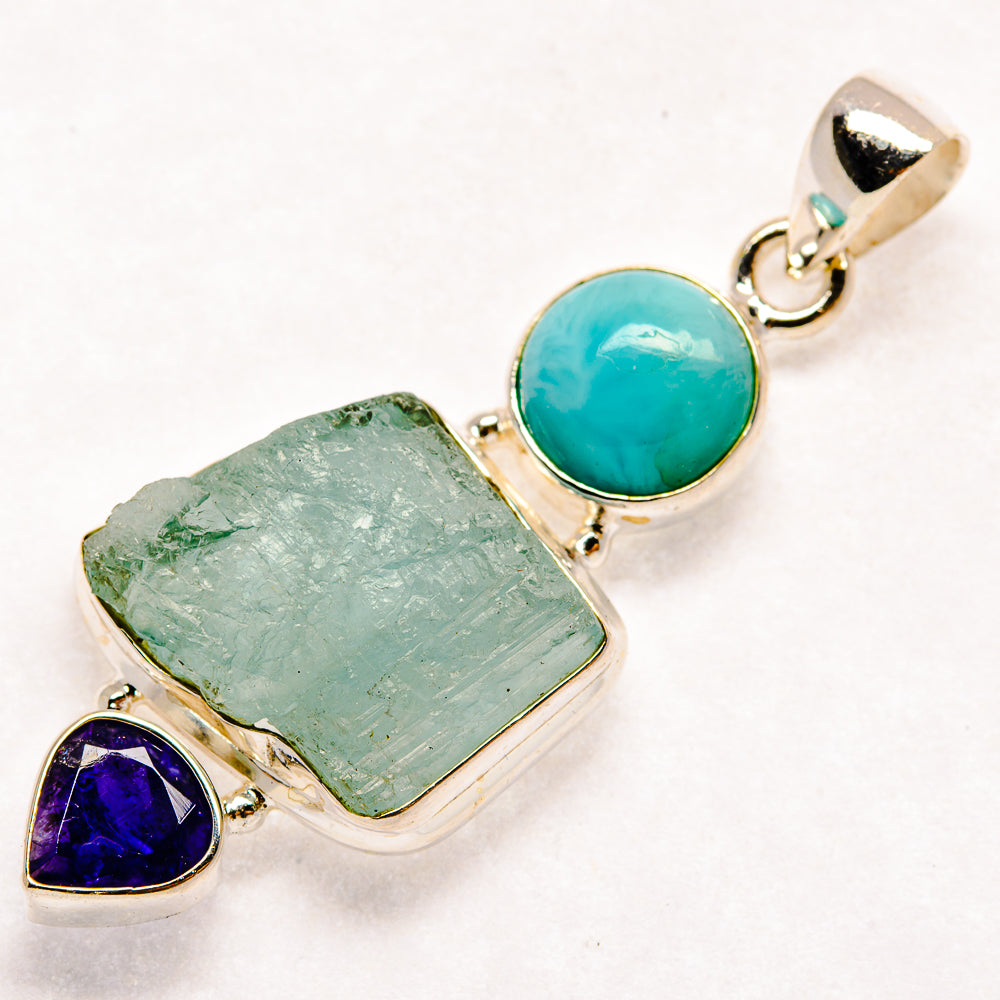Aquamarine Pendants handcrafted by Ana Silver Co - PD22098 - Photo 2