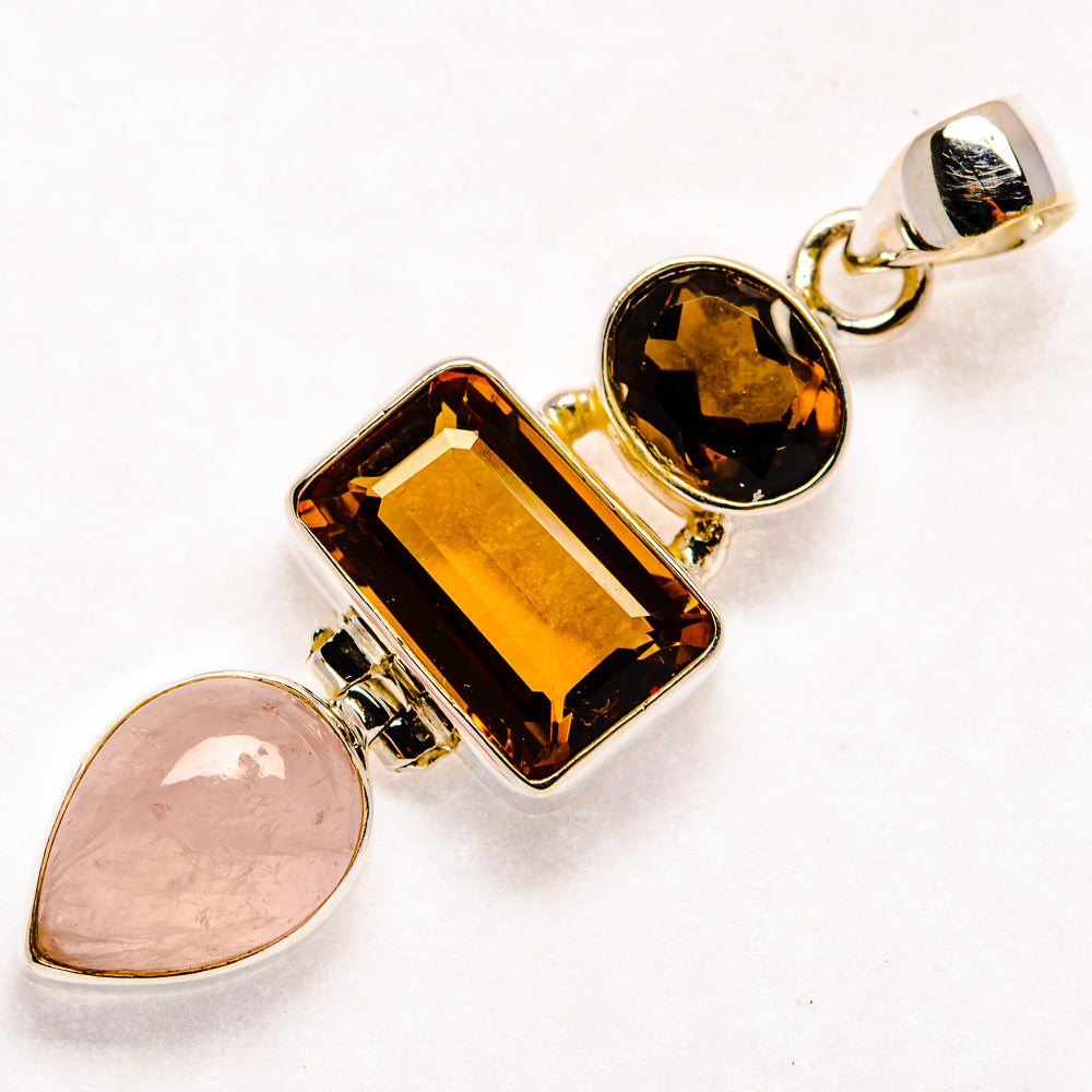 Rose Quartz Pendants handcrafted by Ana Silver Co - PD22100