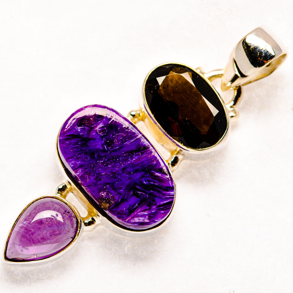 Charoite Pendants handcrafted by Ana Silver Co - PD22105 - Photo 2