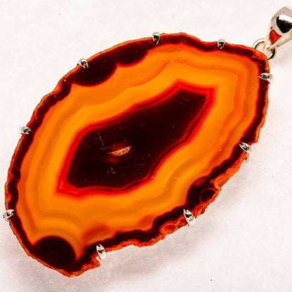Red Geode Slice Pendants handcrafted by Ana Silver Co - PD22118