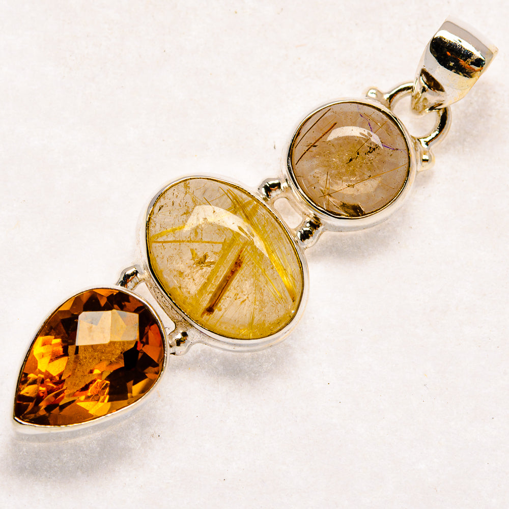 Rutilated Quartz Pendants handcrafted by Ana Silver Co - PD22172