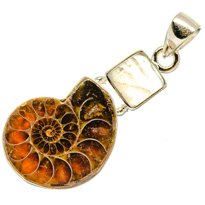 Ammonite Fossil Pendants handcrafted by Ana Silver Co - PD22187 - Photo 2