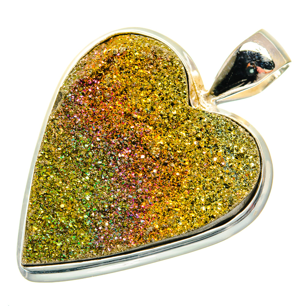 Spectro Pyrite Druzy Pendants handcrafted by Ana Silver Co - PD22225