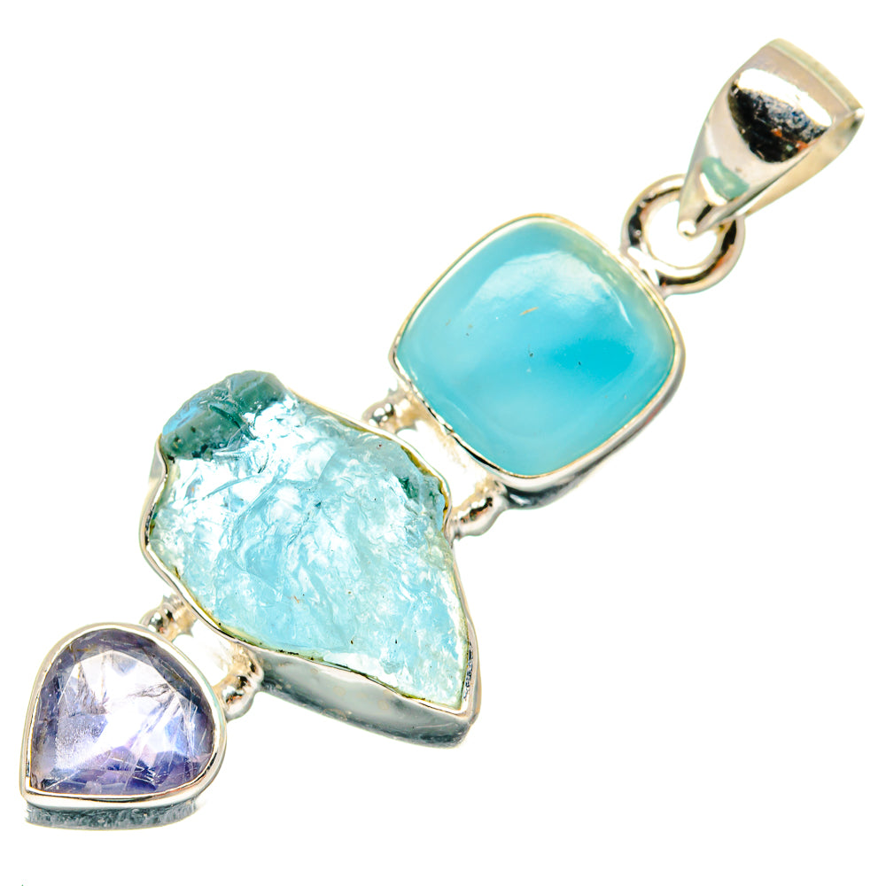 Aquamarine Pendants handcrafted by Ana Silver Co - PD22228 - Photo 2