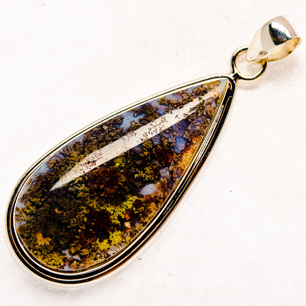Indonesian Plume Agate Pendants handcrafted by Ana Silver Co - PD22252 - Photo 2