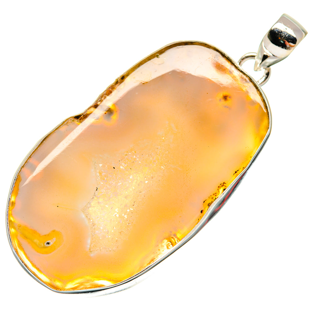 White Geode Slice Pendants handcrafted by Ana Silver Co - PD22304 - Photo 2