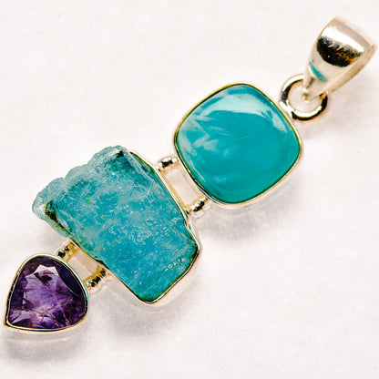 Aquamarine Pendants handcrafted by Ana Silver Co - PD22334 - Photo 2