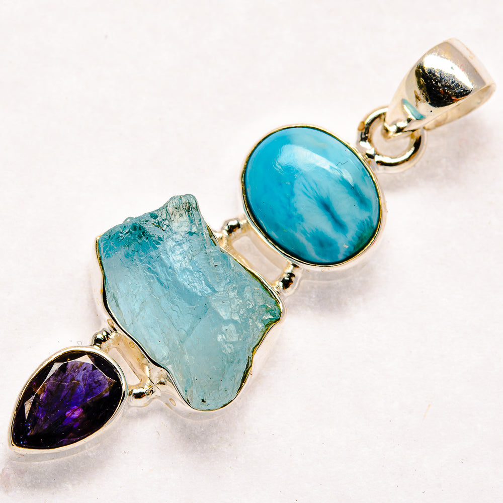 Aquamarine Pendants handcrafted by Ana Silver Co - PD22337 - Photo 2