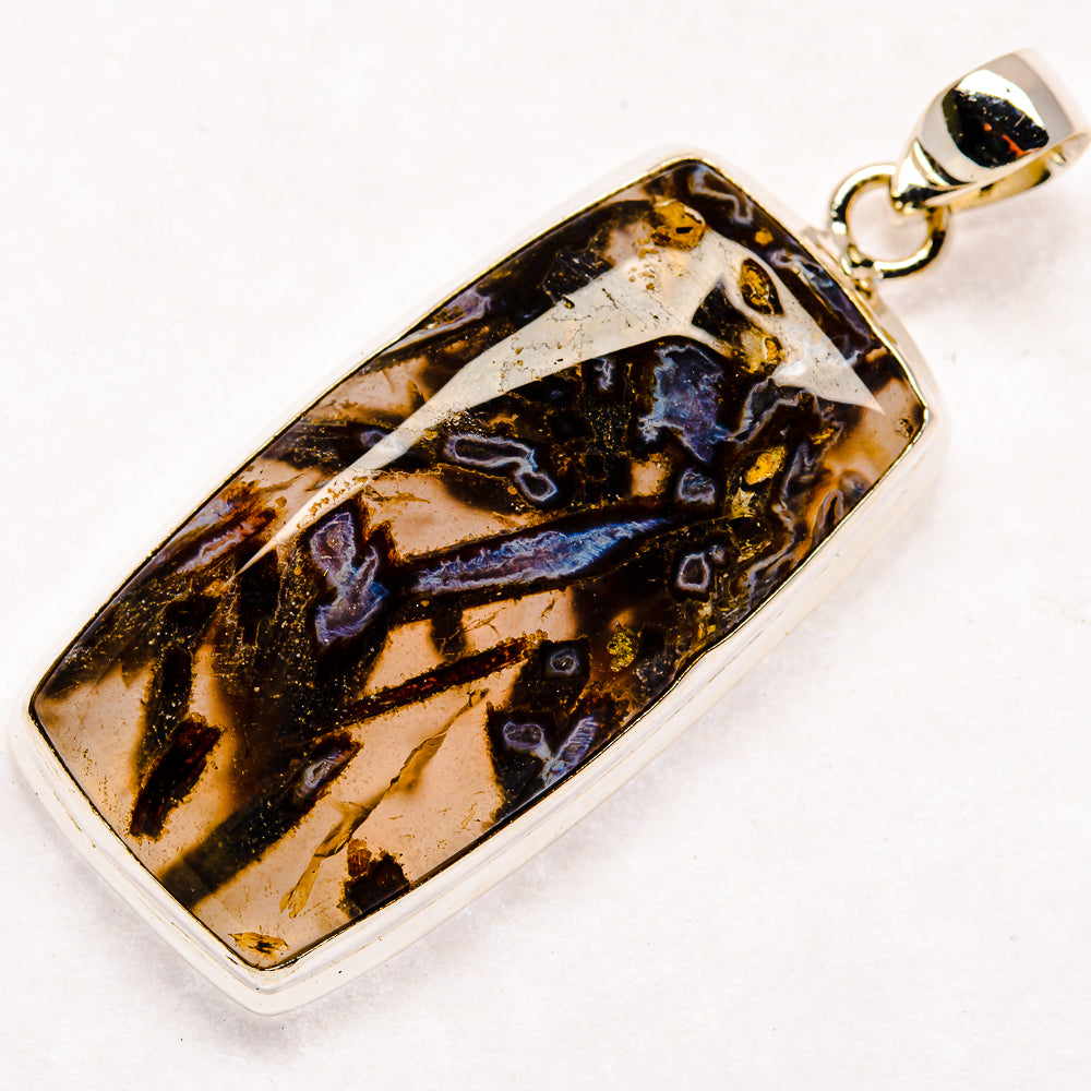 Turkish Tube Agate Pendants handcrafted by Ana Silver Co - PD22341 - Photo 2