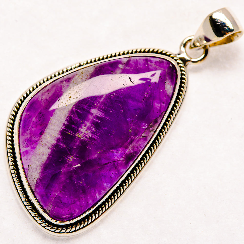 Chevron Amethyst Pendants handcrafted by Ana Silver Co - PD22347 - Photo 2