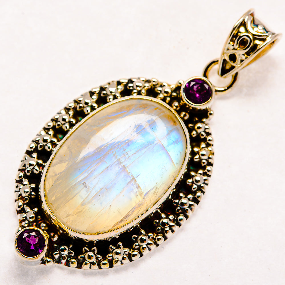 Rainbow Moonstone Pendants handcrafted by Ana Silver Co - PD22351