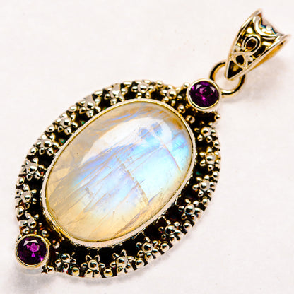 Rainbow Moonstone Pendants handcrafted by Ana Silver Co - PD22351