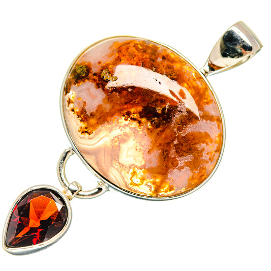 Indonesian Plume Agate Pendants handcrafted by Ana Silver Co - PD22370 - Photo 2