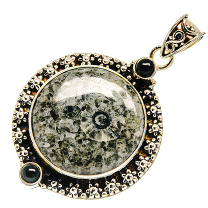 Moroccan Goniatite Fossil Pendants handcrafted by Ana Silver Co - PD22415