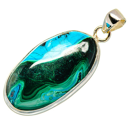 Malachite In Chrysocolla Pendants handcrafted by Ana Silver Co - PD22421 - Photo 2