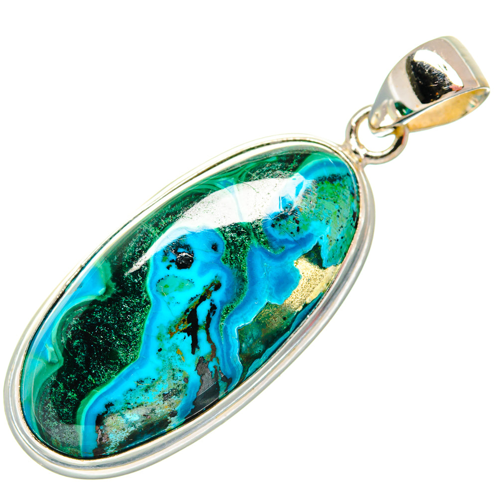 Chrysocolla In Malachite Pendants handcrafted by Ana Silver Co - PD22443