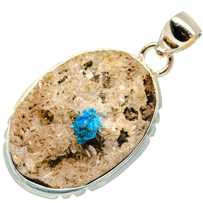 Cavansite Crystal Pendants handcrafted by Ana Silver Co - PD22469