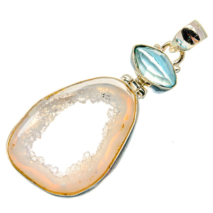 White Geode Slice Pendants handcrafted by Ana Silver Co - PD22473 - Photo 2
