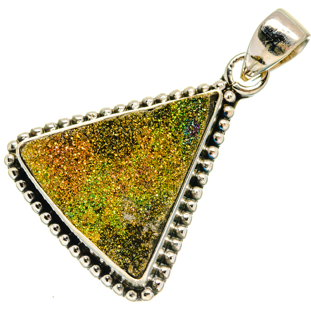 Spectro Pyrite Druzy Pendants handcrafted by Ana Silver Co - PD22491 - Photo 2