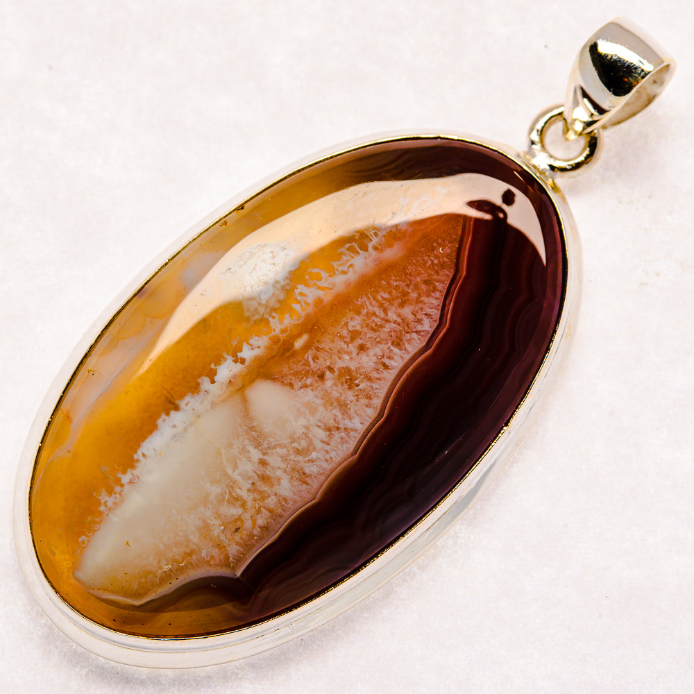 Botswana Agate Pendants handcrafted by Ana Silver Co - PD22505 - Photo 2