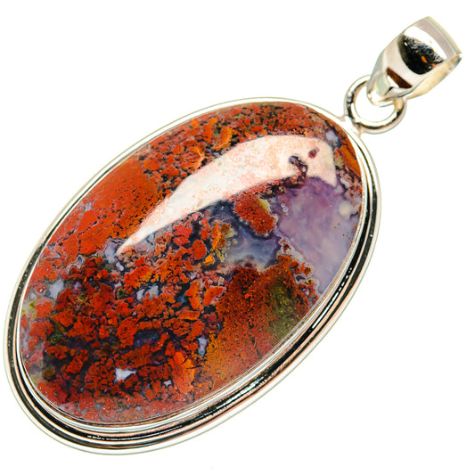 Indonesian Plume Agate Pendants handcrafted by Ana Silver Co - PD22547 - Photo 2