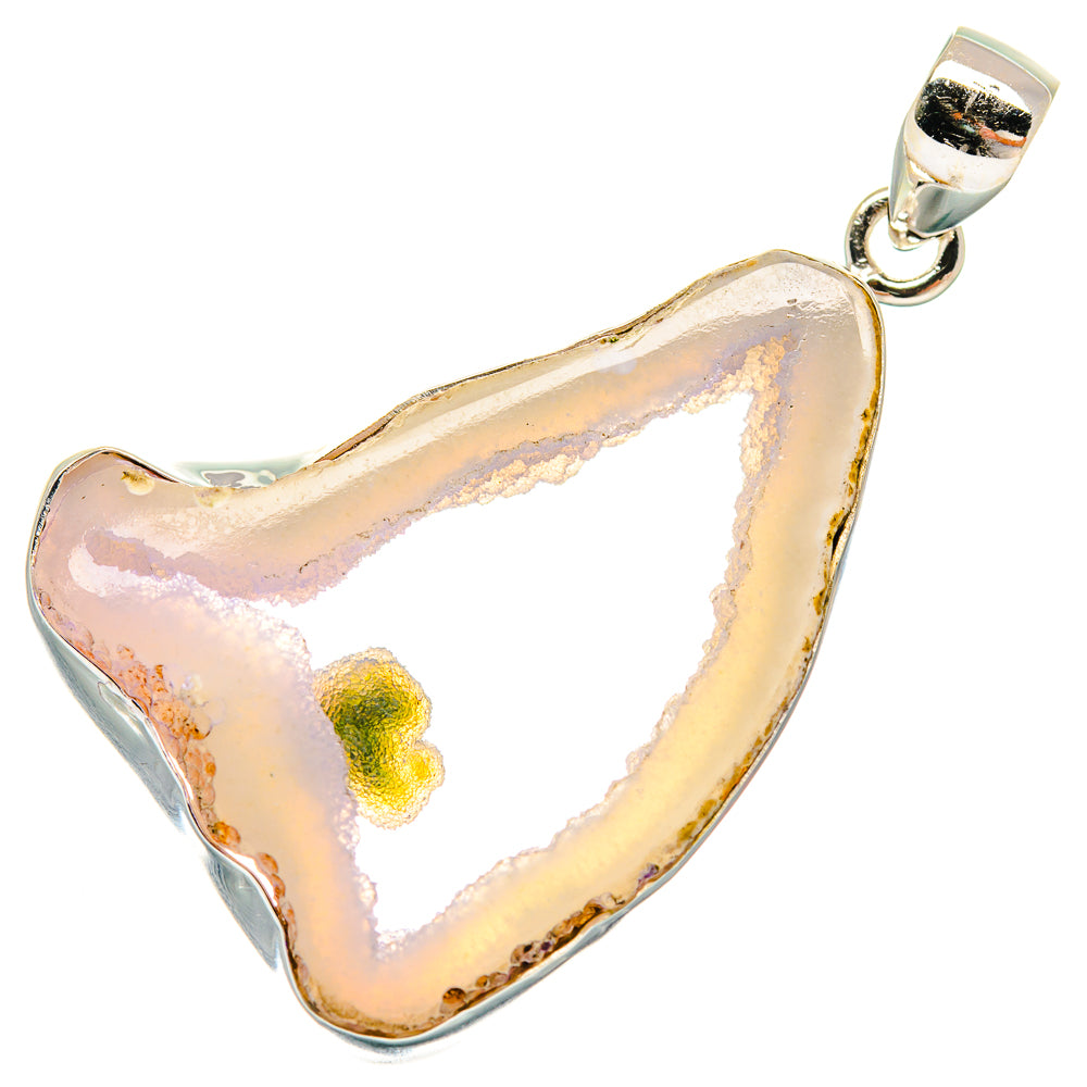 White Geode Slice Pendants handcrafted by Ana Silver Co - PD22561 - Photo 2