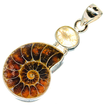Ammonite Fossil Pendants handcrafted by Ana Silver Co - PD22567 - Photo 2