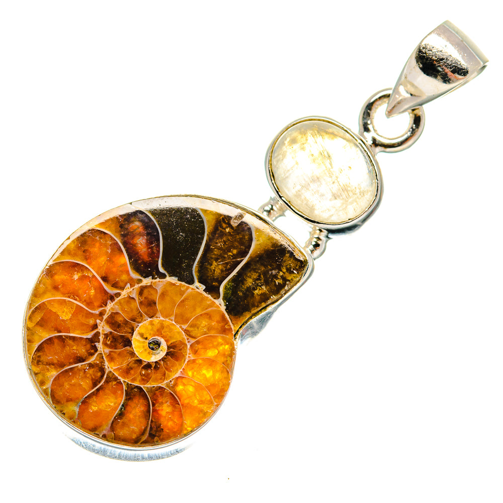 Ammonite Fossil Pendants handcrafted by Ana Silver Co - PD22568 - Photo 2