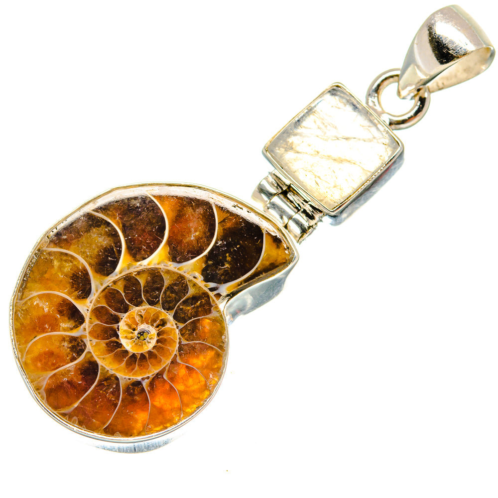 Ammonite Fossil Pendants handcrafted by Ana Silver Co - PD22569 - Photo 2