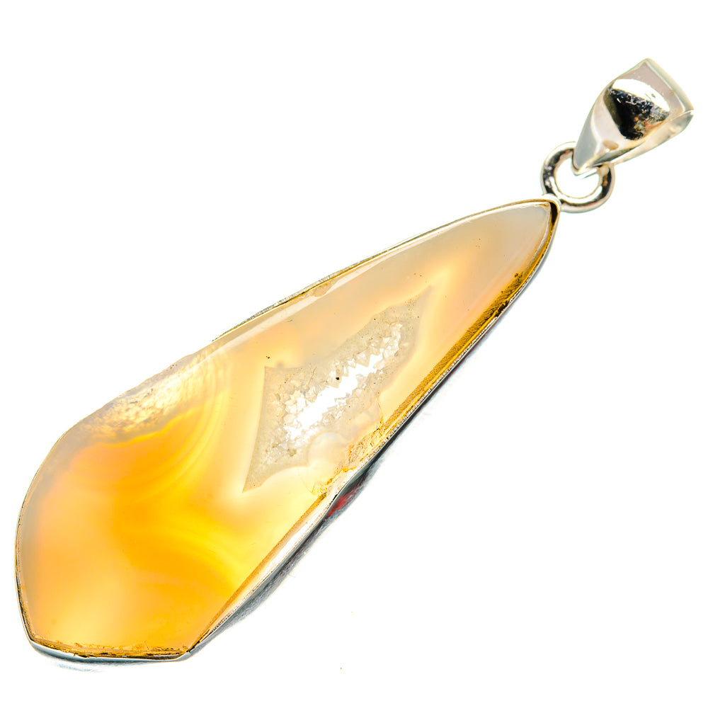 White Geode Slice Pendants handcrafted by Ana Silver Co - PD22572 - Photo 2