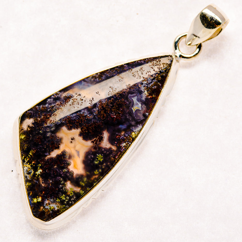 Indonesian Plume Agate Pendants handcrafted by Ana Silver Co - PD22590 - Photo 2