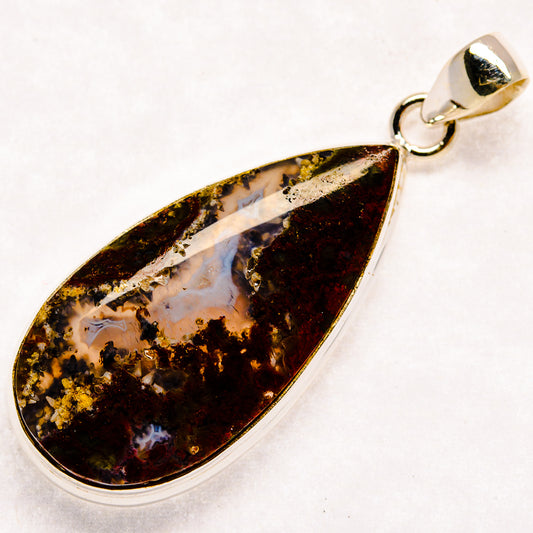 Indonesian Plume Agate Pendants handcrafted by Ana Silver Co - PD22598 - Photo 2