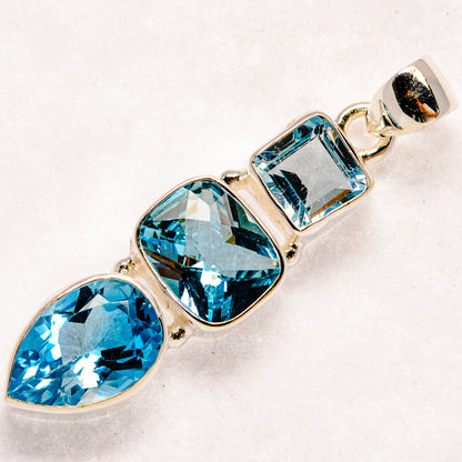Blue Topaz Pendants handcrafted by Ana Silver Co - PD22626 - Photo 2