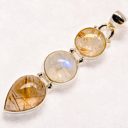 Rutilated Quartz Pendants handcrafted by Ana Silver Co - PD22630 - Photo 2