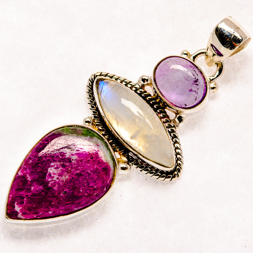 Ruby Zoisite Pendants handcrafted by Ana Silver Co - PD22631