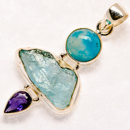 Aquamarine Pendants handcrafted by Ana Silver Co - PD22641 - Photo 2