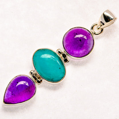 Chrysocolla Pendants handcrafted by Ana Silver Co - PD22644 - Photo 2