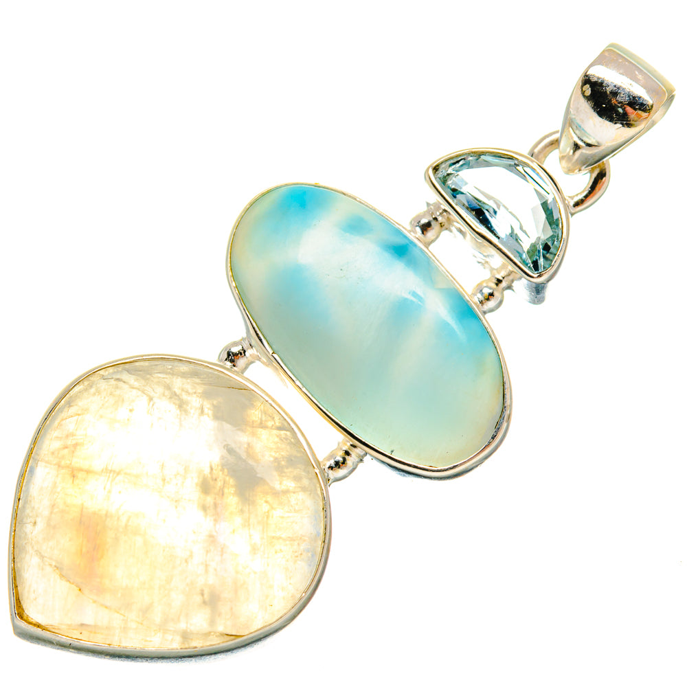 Rainbow Moonstone Pendants handcrafted by Ana Silver Co - PD22657 - Photo 2
